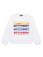 DSQUARED2 KIDS sweat en coton à logo imprimé - Blanc