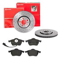 Remmenset, remschijf BREMBO, Remschijftype: Geperforeerd / Geventileerd, Inbouwplaats: Vooras, u.a. für Audi, VW, Seat, Skoda