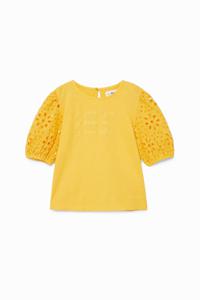 T-shirt met pofmouwen - YELLOW - 9/10