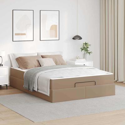 Bedframe met matras Cappuccino 140 x 200 cm Kunstleer