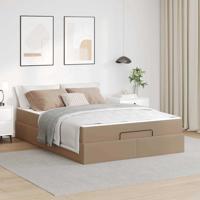 Bedframe met matras Cappuccino 140 x 200 cm Kunstleer Bedframe met matras Cappuccino 140 x 200 cm Kunstleer
