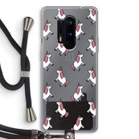 Eenhoorns overal: OnePlus 8 Pro Transparant Hoesje met koord