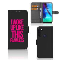 Motorola Moto G Pro Hoesje met naam Woke Up - Origineel Cadeau Zelf Maken