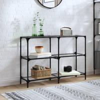 Wandtafel met transparant glazen blad 118,5x30x81 cm staal Wandtafel met transparant glazen blad 118,5x30x81 cm staal
