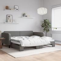Slaapbank met onderschuifbed 90x190 cm stof donkergrijs