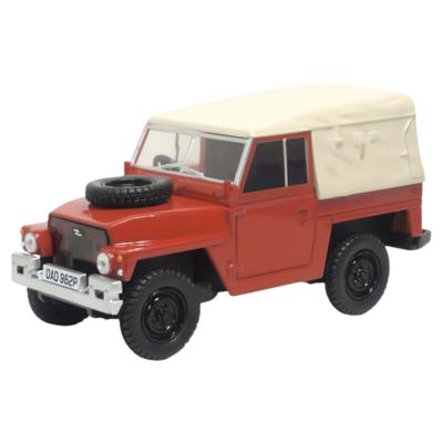 Oxford Modelauto - Land Rover Lightweight - rood/beige - 8.5 x 3 cm - speelgoedauto