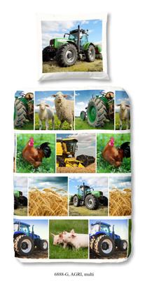 Good Morning Kinderdekbedovertrek "tractor" - Multi - (135x200 cm) - Katoen Good Morning Kinderdekbedovertrek "tractor" - Multi - (135x200 cm) - Katoen