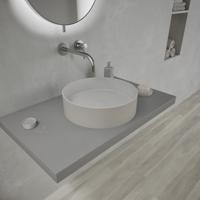 Opbouwwastafel Ideavit Solidthin 40x40x12.5 cm Solid Surface Mat Pebble Grey