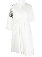 Ioana Ciolacu robe-chemise fleurie à coupe mi-longue - Blanc