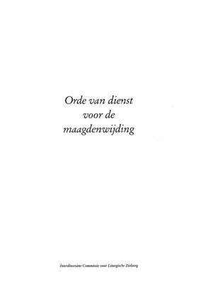 Orde van dienst voor de maagdenwijding (Paperback)