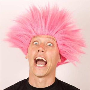 Pruik Electric shock roze