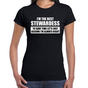 I'm the best stewardess t-shirt zwart dames - De beste stewardess cadeau