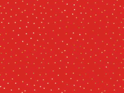 Inpakpapier Rood met Gouden Metallic sterren