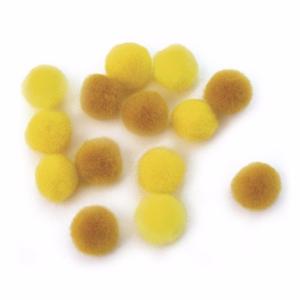 Rayher knutsel pompons - 60x - geel - 15 mm - Hobby en knutselen