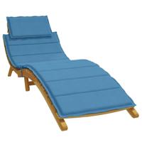 VidaXL Ligbedkussen 186x58x4 cm stof gemêleerd blauw