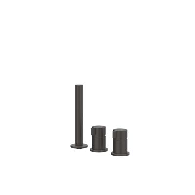 Badrandcombinatie IVY Tribe 3-gats Mengkraan Met Uittrekbare Handdouche Zonder Uitloop RVS316 Geborsteld Carbon Black PVD IVY