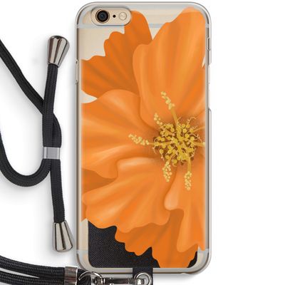 Orange Ellila flower: iPhone 6 / 6S Transparant Hoesje met koord