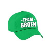 Sportdag team groen pet volwassenen - thumbnail