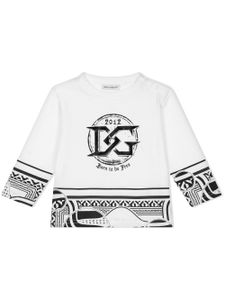 Dolce & Gabbana Kids haut à logo imprimé - Blanc