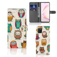 Samsung Note 10 Lite | Telefoonhoesje | Met pasjeshouder | Vrolijke Uilen