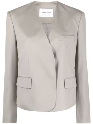 Low Classic blazer boutonné à design sans col - Tons neutres