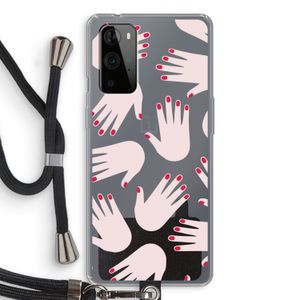 Hands pink: OnePlus 9 Pro Transparant Hoesje met koord