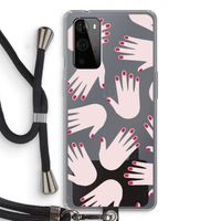 Hands pink: OnePlus 9 Pro Transparant Hoesje met koord Hands pink: OnePlus 9 Pro Transparant Hoesje met koord