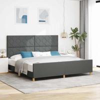 Bedframe met hoofdeinde Donkergrijs 200 x 200 cm Stof