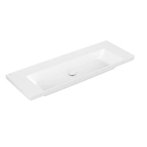 Wastafel Villeroy & Boch Subway 3.0 Met CeramicPlus 0 Kraangaten Zonder Overloop 130x47x16.5 cm Stone White Villeroy & Boch