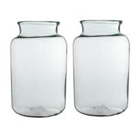 Vaas cilinder - 2x - transparant - glas - 23 x 40 cm - bloemenvazen - woondecoratie / woonaccessoire Vaas cilinder - 2x - transparant - glas - 23 x 40 cm - bloemenvazen - woondecoratie / woonaccessoire