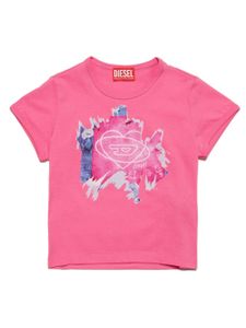 Diesel Kids t-shirt en coton à logo imprimé - Rose