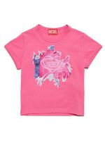 Diesel Kids t-shirt en coton à logo imprimé - Rose - thumbnail