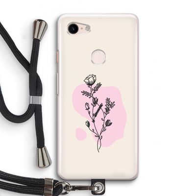 Roses are red: Pixel 3 Transparant Hoesje met koord