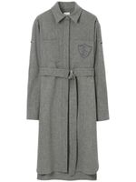 Burberry robe-chemise à logo brodé - Gris