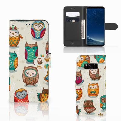 Samsung Galaxy S8 | Telefoonhoesje | Met pasjeshouder | Vrolijke Uilen