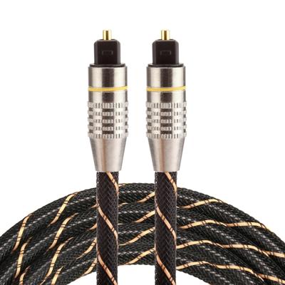 1 5 m verguld OD6.0mm metalen hoofd geweven Net lijn Toslink mannelijk naar mannelijke digitale optische audiokabel