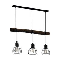 EGLO Horningtops hangende plafondverlichting E27 40 W Zwart, Hout - thumbnail