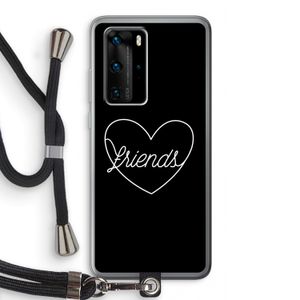 Friends heart black: Huawei P40 Pro Transparant Hoesje met koord