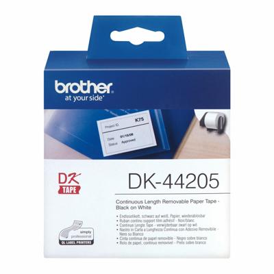 Printerlabels Brother DK-44205 62 mm x 15,24 m Wit Zwart/Wit (2 Stuks)