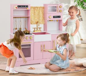 Houten Speelgoedkeuken met Gootsteen en Kraan Speelgoedkeuken met Accessoires