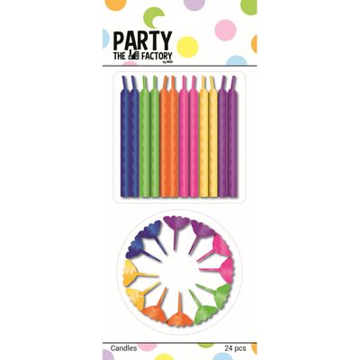 Gekleurde verjaardag taartkaarsjes 72x stuks Gekleurde verjaardag taartkaarsjes 72x stuks