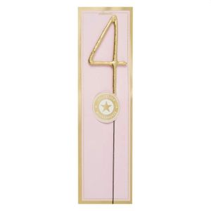 Sterretje Nummer 4 Kaars Goud (Pink Goldstuck)