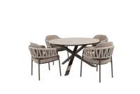Calma diningset met Prado tafel terre keramiek rond dia. 130 cm Taste - Taste
