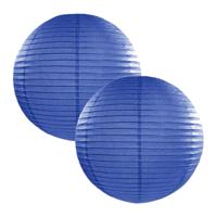 Luxe bol feest lampion - 5x - donkerblauw - dia 50 cm - papier