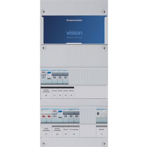 Groepenkast Hager VKG31E-FT 4-groepenverdeler met fornuisgroep - beltransformator en hoofdschakelaar 1-fase