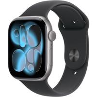 Apple Watch Series 11 GPS + Cellular - 46 mm - Spacegrijze aluminium kast - Zwarte sportband - M/L