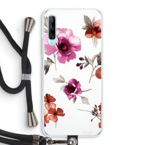Geschilderde bloemen: Huawei P Smart Pro Transparant Hoesje met koord
