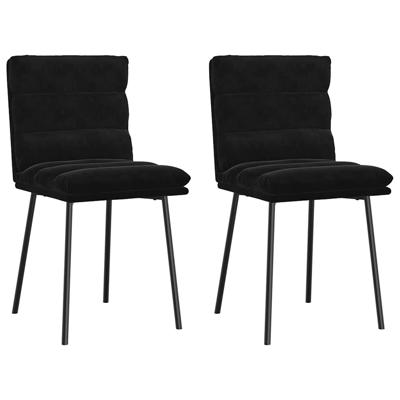 Eetkamerstoelen 2 st fluweel zwart