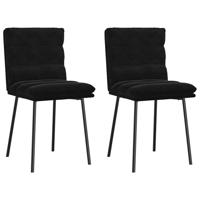Eetkamerstoelen 2 st fluweel zwart