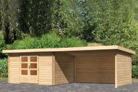 Woodfeeling | Tuinhuis Bastrup 8 met Overkapping 2,0 en Achterwand - thumbnail